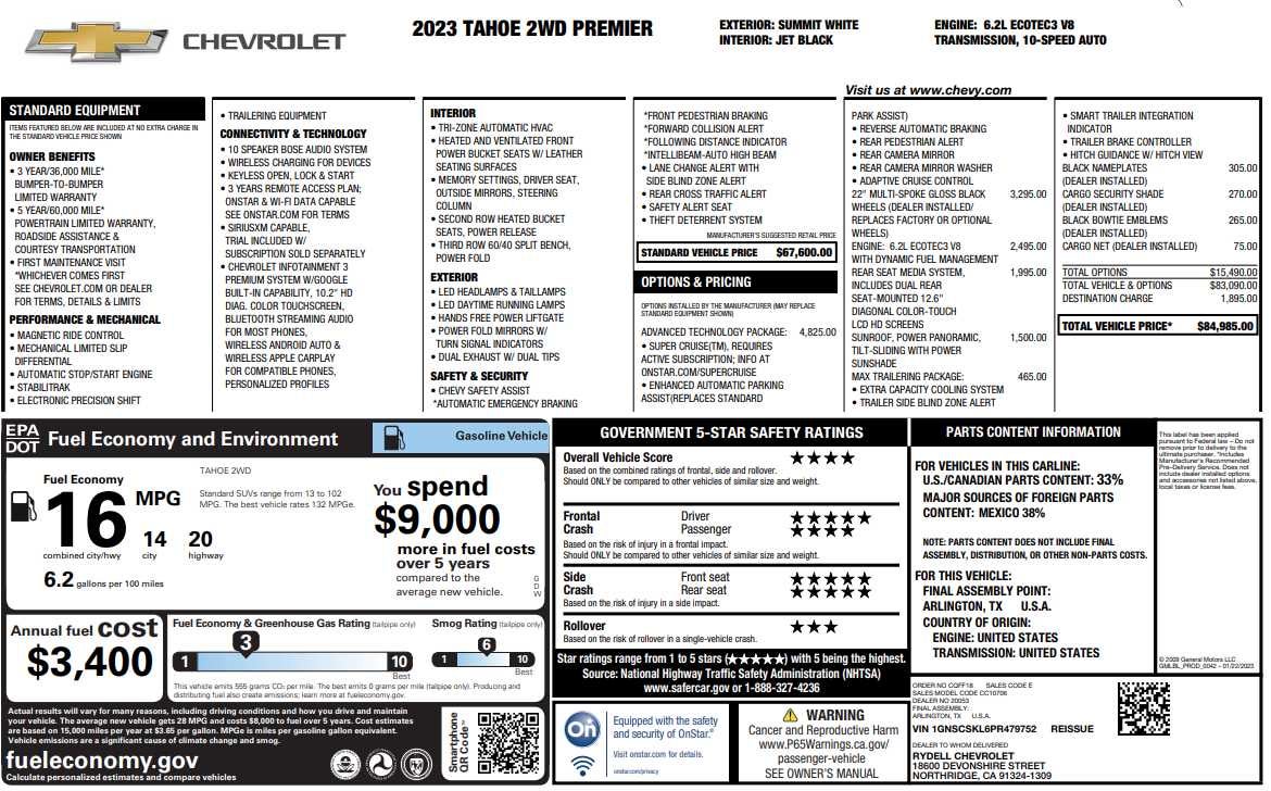2023 Chevrolet Tahoe Premier