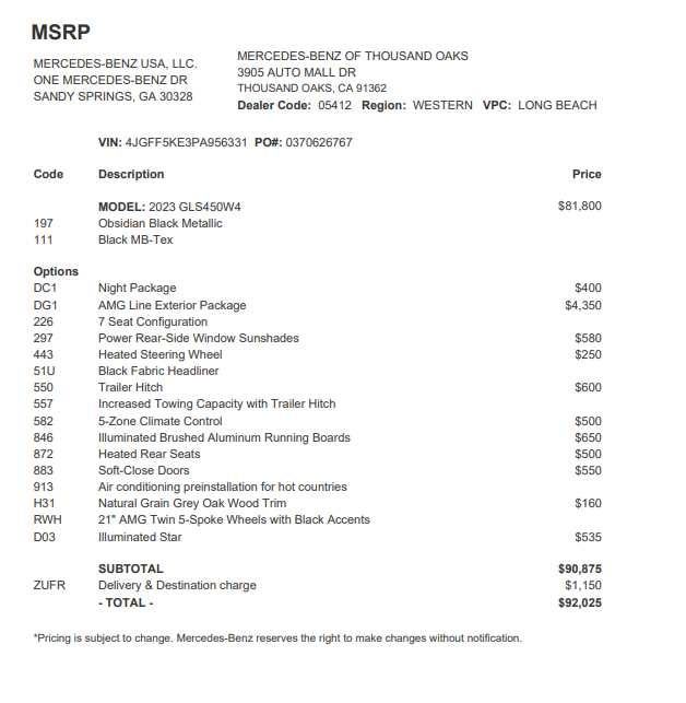 2023 Mercedes-Benz GLS 450 4MATIC® SUV