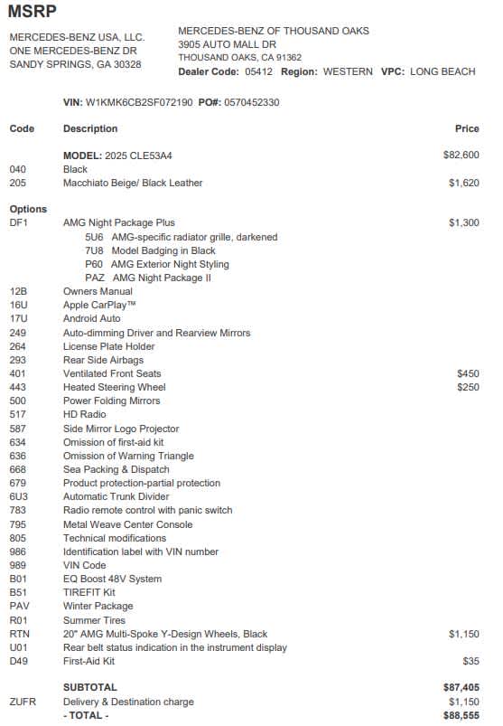 2025 Mercedes-Benz CLE AMG® CLE 53