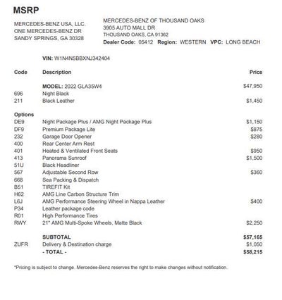 2022 Mercedes-Benz AMG® GLA 35 AMG® GLA 35