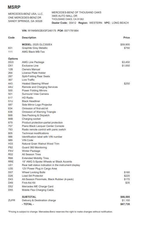 2025 Mercedes-Benz GLC 350e GLC 350e
