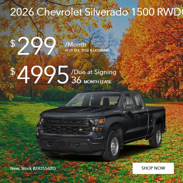 2026 Silverado 1500 Crew Cab 2WD: $299/mo