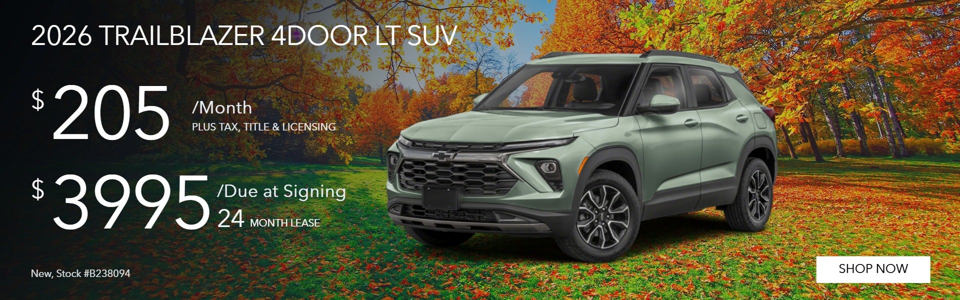 2026 TRAILBLAZER 4DOOR LT SUV: $205/mo