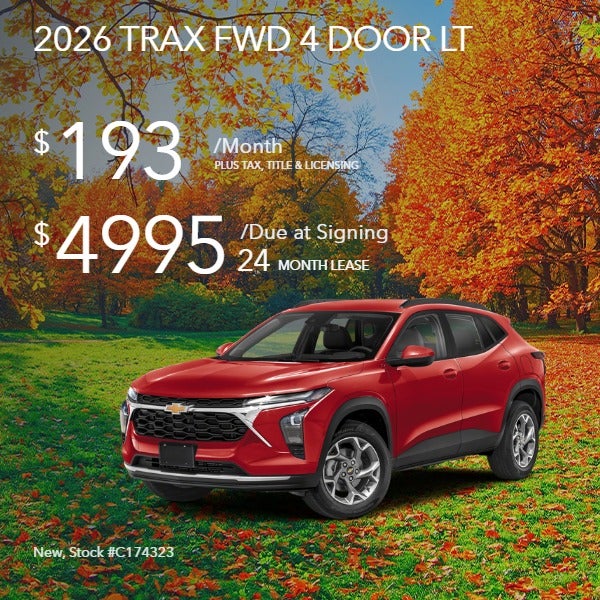 2026 TRAX FWD 4 DOOR LT: $193/mo